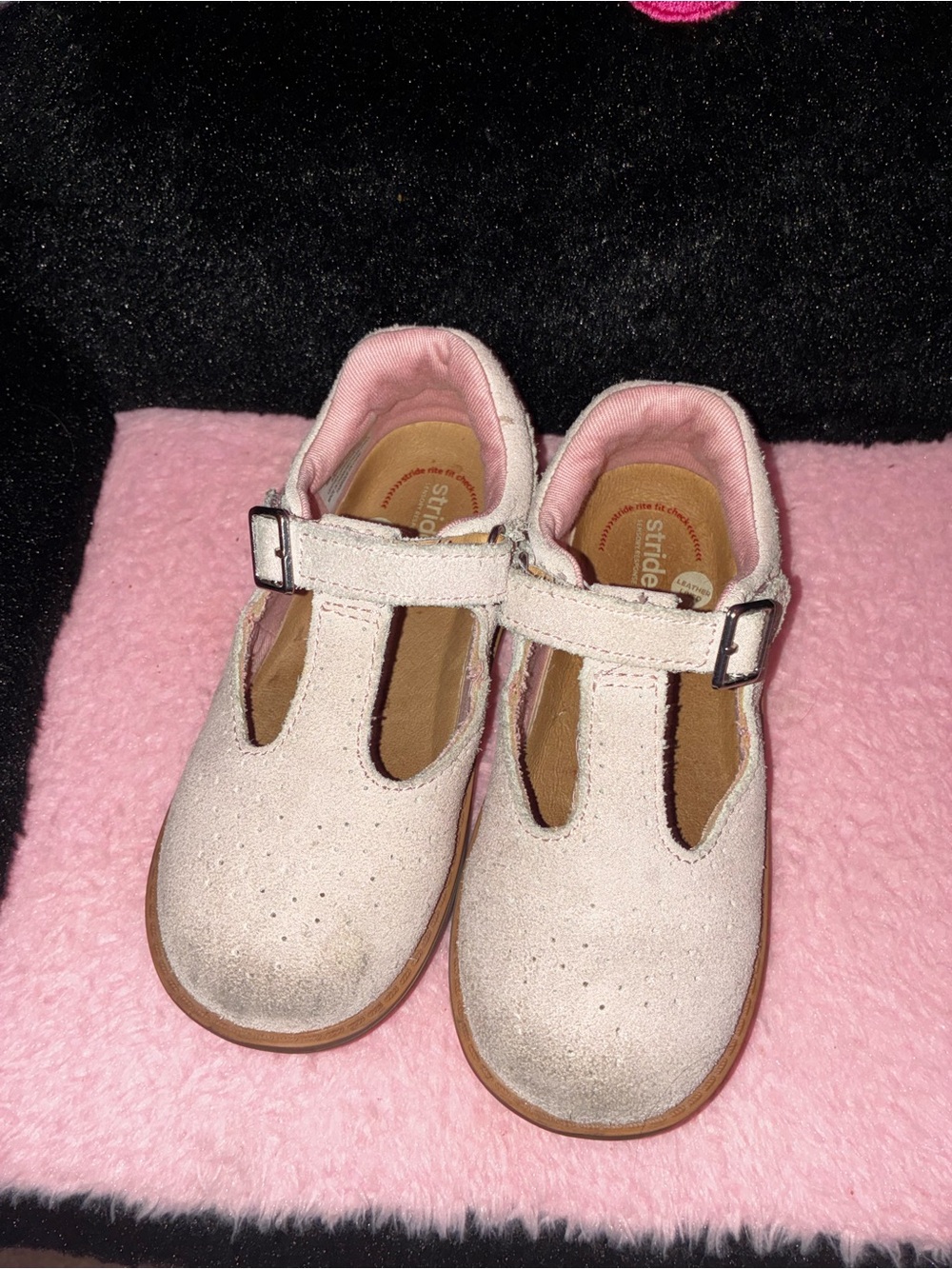 Stride Rite Light Pink/Tan Toddler T-Strap Mary Janes